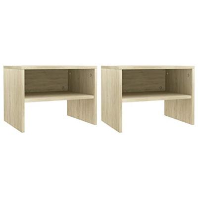 VidaXL Nachtkastjes 2 st 40x30x30 cm bewerkt hout sonoma eikenkleurig