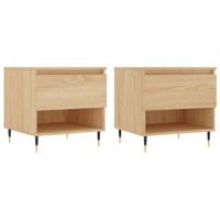 Salontafels 2 st 50x46x50 cm bewerkt hout sonoma eikenkleurig - thumbnail