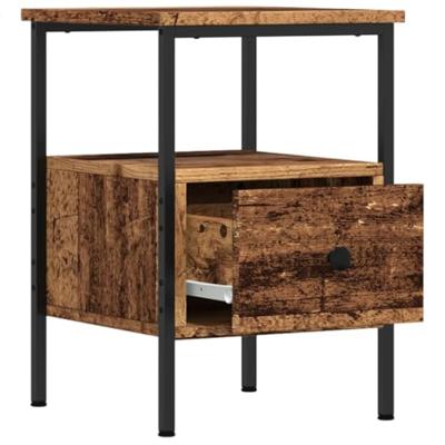 Nachtkastjes 2 st 34x36x50 cm bewerkt hout oud houtkleurig