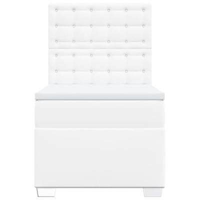 Boxspring met matras kunstleer wit 100x200 cm