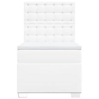 Boxspring met matras kunstleer wit 100x200 cm - thumbnail