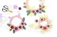 Creatieve set bloemenkrans voor 3 kronen FOLIA beige - thumbnail