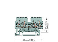 WAGO 870-831 Doorgangsklem 5 mm Spanveer Toewijzing: L Grijs 100 stuk(s) - thumbnail