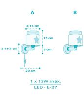 Dalber Kinderkamer wandlampBaby Dreams blauw - 76019T - thumbnail