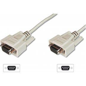 DIGITUS Seriële aansluitkabel - D-Sub 9 naar D-Sub 9 - vrouwelijk naar vrouwelijk - 2.0m - RS-232 - RS-485 - Beige