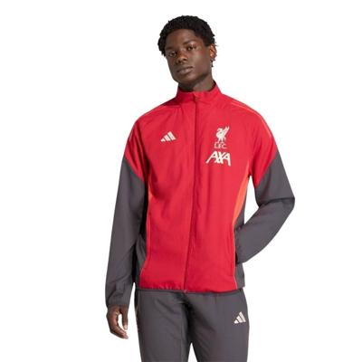 adidas Liverpool Presentatie Trainingsjack 2025-2026 Rood Grijs Zilver adidas Liverpool Presentatie Trainingsjack 2025-2026 Rood Grijs Zilver