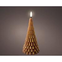LED kaars d7.9h18.6 cm bruin/wwt kerst Lumineo - Lumineo - thumbnail