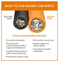 Tether Tools USB-kabel USB 2.0 USB-C stekker, USB-micro-B stekker 4.60 m Oranje CUC2515-ORG - thumbnail