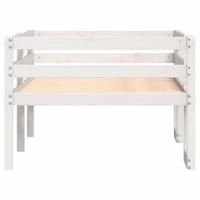 Kinderbedframe massief grenenhout wit 75x190 cm - thumbnail