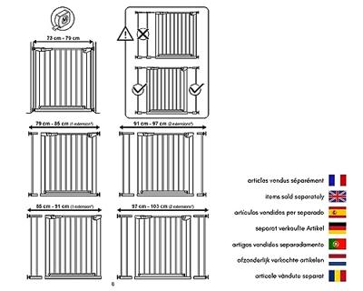 Veiligheidsbarrière - 72,5 tot 79,5 cm - WEBABY - MOBI - Wit