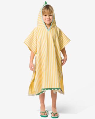 HEMA Kinderponcho 68x78cm velours krokodil strepen (groen)