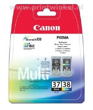 Canon PG-37/CL-38 Origineel Zwart, Cyaan, Magenta, Geel 2 stuk(s)