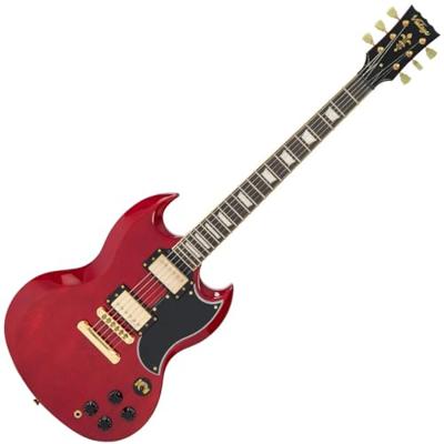 Vintage VS6CG Reissued Cherry Red Gold Hardware elektrische gitaar