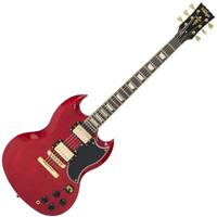 Vintage VS6CG Reissued Cherry Red Gold Hardware elektrische gitaar - thumbnail