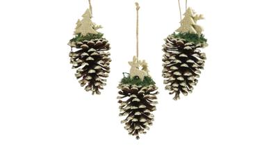 Dennenappel triplex d7h14 cm goud a3 Decoris - Decoris