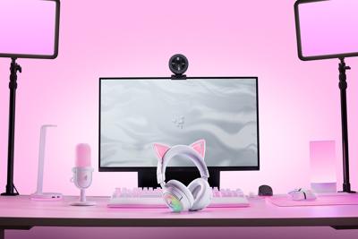 Razer Kraken Kitty V3 Pro - RGB Kitty draadloze gamingheadset - reactieve kattenoren voor streaming Hoofdtelefoon - Triforce 40mm Driver - Hyperspeed Wireless & Bluetooth - THX Spatial Audio | Wit