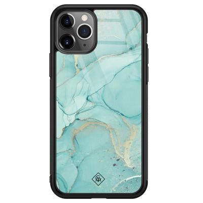 iPhone 11 Pro Max glazen hardcase - Touch of mint iPhone 11 Pro Max glazen hardcase - Touch of mint
