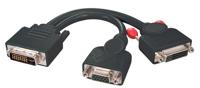 LINDY DVI splitterkabel VGA & DVI-D zwart Dual Link DVI-I M > VGA F + DVI-D F Dual Link - thumbnail