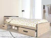Bed NASHLEY 90x200 cm eik artisanaal/zwart - thumbnail