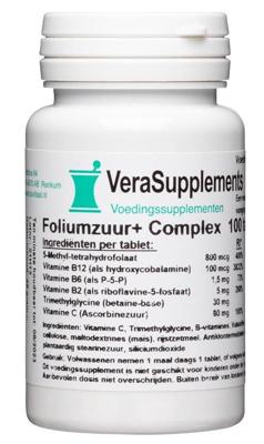 VeraSupplements Foliumzuur+ Complex Tabletten VeraSupplements Foliumzuur+ Complex Tabletten