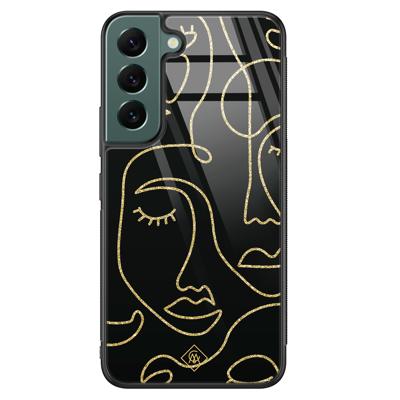 Samsung Galaxy S22 Plus glazen hardcase - Abstract faces