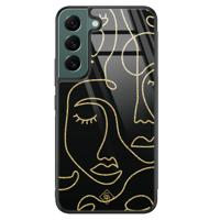 Samsung Galaxy S22 Plus glazen hardcase - Abstract faces - thumbnail