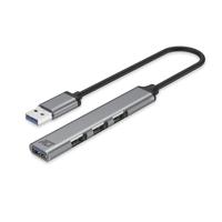 ACT AC6325 USB-A Hub | 3x USB-A 2.0 (480Mbps) | 1x USB-A 3.0 (5Gbps) | Aluminium | Kabellengte 18cm - thumbnail