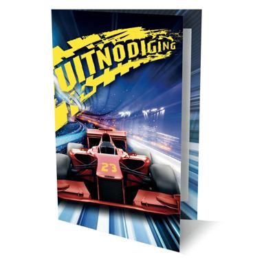 Uitnodigingen race auto