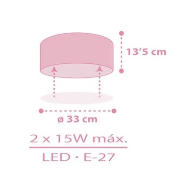 Dalber Kinder plafondlampColor Light Ø 33cm - roze - 42006S