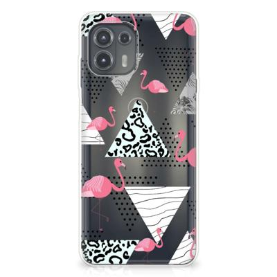 Motorola Edge 20 Lite | TPU Hoesje | Flamingo Triangle