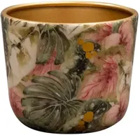 TS Collection bloempot monstera kunststof, metaal 7x7cm mystery - thumbnail