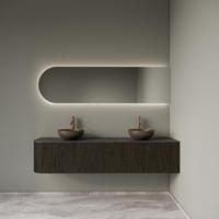 Badkamermeubelset Gliss Design Alluro 180 cm Rechts Charcoal - thumbnail