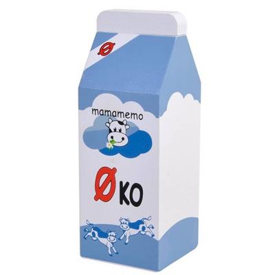 Mamamemo pak volle melk hout 12 cm blauw