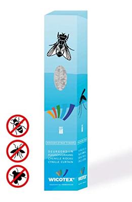 Kattenstaartgordijn 90x220 grijs/wit