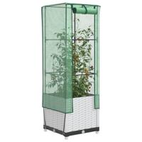 VidaXL Plantenbak verhoogd met kashoes 40x40x139 cm rattanlook - thumbnail