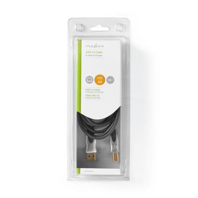 USB 2.0-Kabel | A Male - B Male | 1,8 m | Antraciet