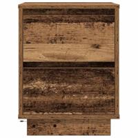 Nachtkastje met LED-verlichting 38x34x50 cm oud hout - thumbnail