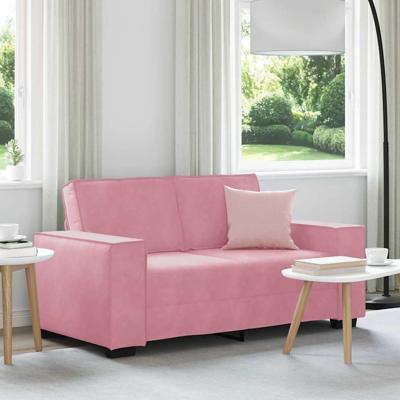 Tweezitsbank 120 cm fluweel roze
