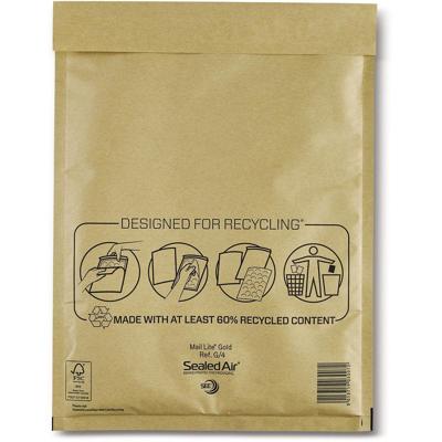 Mail Lite luchtkussenenveloppen, goud, G/4, 240 x 330 mm, doos van 50 stuks