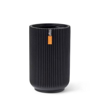 Vaas hoog Groove H26.5 cm zwart bloembpot Capi Europe - Capi europe Vaas hoog Groove H26.5 cm zwart bloembpot Capi Europe - Capi europe