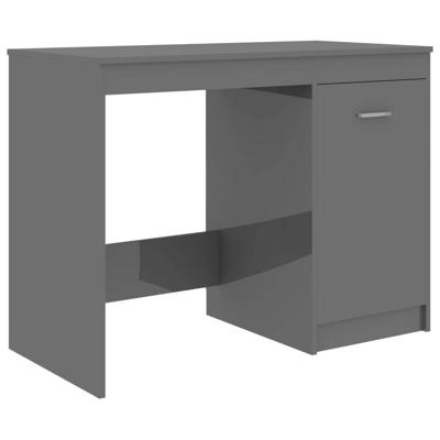 vidaXL Bureau 100x50x76 cm spaanplaat hoogglans grijs vidaXL Bureau 100x50x76 cm spaanplaat hoogglans grijs