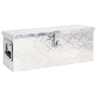 VidaXL Opbergbox 60x23,5x23 cm aluminium zilverkleurig - thumbnail