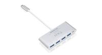 IOGEAR USB-C naar 4-poorts USB-A Hub - USB-C 60W doorvoer - Compatibel met Thunderbolt 3 - Type-A-poort (5 Gbps) - GUH3C4PD - thumbnail