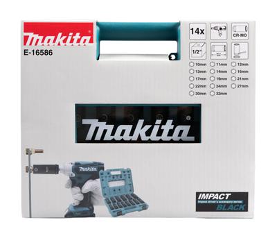 Makita E-16586 Impact Black Krachtdoppenset 81,5mm 10-32mm in Cassette - 14-delig