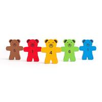 Bigjigs houten stapelspel teddyberen. - thumbnail
