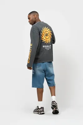 Equalité Sunny Oversized Longsleeve Heren Donkergrijs - Maat L - Kleur: Donkergrijs | Soccerfanshop