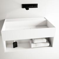 Fontein Ideavit Solidbliss 60x40x28 cm Solid Surface Handdoek Opberg Mogelijkheid Mat Wit Ideavit - thumbnail