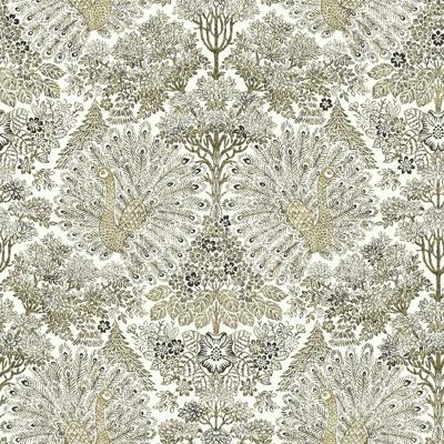 Dutch Wallcoverings Behang Escapade Pauw Beige/Goud A222-02