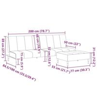 Slaapbank 2-zits met voetenbank fluweel geel - thumbnail