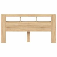 Hoofdbord met LED 200x18,5x103,5 cm bewerkt hout sonoma eiken - thumbnail